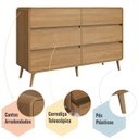 Ver imagem 4 de Cômoda Infantil 144,5cm com 6 Gavetas Cv004 Linha Curve Completa Móveis