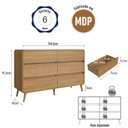 Ver imagem 2 de Cômoda Infantil 144,5cm com 6 Gavetas Cv004 Linha Curve Completa Móveis