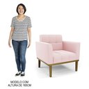 Ver imagem 5 de Poltrona Base Madeira Castanho Kit 2 Ana Suede Rosa Bebê - Ibiza