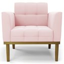 Ver imagem 6 de Poltrona Base Madeira Castanho Kit 2 Ana Suede Rosa Bebê - Ibiza