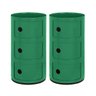 Kit - 2 X Módulos Organizadores Componibili - Castelli - 3 Andares - Verde - 1