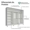 Ver imagem 4 de Guarda-Roupa Casal 100% MDF com Pés 3 Portas Branco/Rustic Malta Madesa