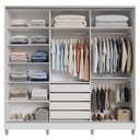 Ver imagem 5 de Guarda-Roupa Casal 100% MDF com Pés 3 Portas Branco/Rustic Malta Madesa