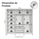 Ver imagem 3 de Guarda-Roupa Casal 100% MDF com Pés 3 Portas Branco/Rustic Malta Madesa