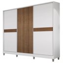 Ver imagem 2 de Guarda-Roupa Casal 100% MDF com Pés 3 Portas Branco/Rustic Malta Madesa