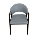 Ver imagem 3 de Cadeira de Jantar Helen Premium em Madeira Maciça Castanho Assento Cinza Linho