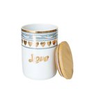 Ver imagem 2 de Pote de Porcelana Branco com Tampa de Bambu Natural
