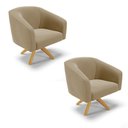 Ver imagem 1 de Cadeira Sala de Jantar Giratória Ma30 Kit 2 Stella Suede D03 - D’Rossi