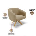 Ver imagem 3 de Cadeira Sala de Jantar Giratória Ma30 Kit 2 Stella Suede D03 - D’Rossi