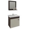 Gabinete de Banheiro com Cuba e Espelheira Iris 45cm Cafe/off White - Mgm - 1