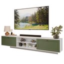 Ver imagem 2 de Rack Suspenso para Tv até 80 Polegadas 218 Cm 2 Portas Branco/verde Vik Madesa