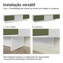 Ver imagem 5 de Rack Suspenso para Tv até 80 Polegadas 218 Cm 2 Portas Branco/verde Vik Madesa