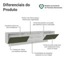 Ver imagem 4 de Rack Suspenso para Tv até 80 Polegadas 218 Cm 2 Portas Branco/verde Vik Madesa