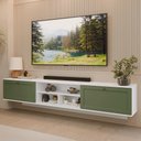 Ver imagem 1 de Rack Suspenso para Tv até 80 Polegadas 218 Cm 2 Portas Branco/verde Vik Madesa