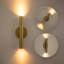 Ver imagem 2 de Arandela Tubo Cilindro Cyla 30cm Champanhe 2 Fachos P/ 2 Led Mr11 St2773