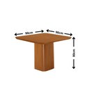 Ver imagem 4 de Mesa de Jantar Eloise 4 Lugares Quadrada MDF Laminado 90cm Marrom Moderna