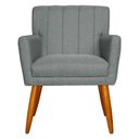 Ver imagem 2 de Kit 2 Poltronas Decorativa para Sala de Estar Cecília Linho Cinza - Montanaris Decor Md Montanaris D