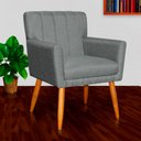 Ver imagem 4 de Kit 2 Poltronas Decorativa para Sala de Estar Cecília Linho Cinza - Montanaris Decor Md Montanaris D
