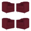 Ver imagem 1 de Kit 4 Poltronas Bia Decorativa Reforçada Recepção Clinica Salão Sala de Estar Suede:marsala