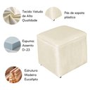 Ver imagem 6 de Poltrona de Amamentação com Balanço e Puff Lavínia Veludo Veludo Bege