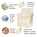 Ver imagem 5 de Poltrona de Amamentação com Balanço e Puff Lavínia Veludo Veludo Bege
