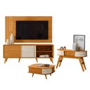 Ver imagem 1 de Rack Bancada e Painel para Tv Cronos com Aparador Estoril e Mesa de Centro Indianápolis Cinamomo Off