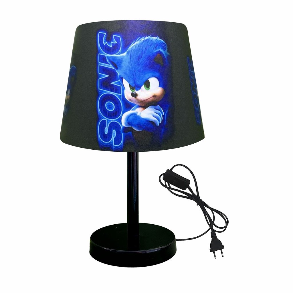 1558-prt-abajur Luminaria Infantil 15x20 Sonic Azul