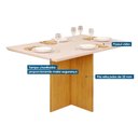 Ver imagem 3 de Mesa de Sala Jantar Hera C/tampo Madeirado Vidro Reto 120x90cm Cedro/off White - Dj Móveis