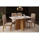 Ver imagem 7 de Mesa de Sala Jantar Hera C/tampo Madeirado Vidro Reto 120x90cm Cedro/off White - Dj Móveis
