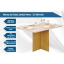 Ver imagem 2 de Mesa de Sala Jantar Hera C/tampo Madeirado Vidro Reto 120x90cm Cedro/off White - Dj Móveis