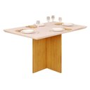 Ver imagem 1 de Mesa de Sala Jantar Hera C/tampo Madeirado Vidro Reto 120x90cm Cedro/off White - Dj Móveis