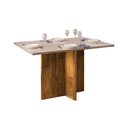 Ver mais imagens de Mesa de Sala Jantar Hera C/tampo Madeirado Vidro Reto 120x90cm Cedro/off White - Dj Móveis