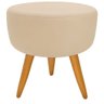 Banqueta Puff Decorativo Redondo Pé Palito Bege - 1