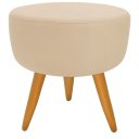 Ver imagem 1 de Banqueta Puff Decorativo Redondo Pé Palito Bege