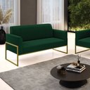 Ver imagem 2 de Sofá 2 Lugares Namoradeira Industrial Alta Dourado Marisa Bouclê D03 - D’Rossi