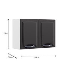 Armário de Cozinha Aéreo Itatiaia Aço 2 Portas New Premium Grafite/Branco - 4 Armário de Cozinha Aéreo Itatiaia Aço 2 Portas New Premium Grafite/Branco - 4