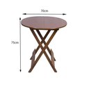 Ver imagem 2 de Kit 10 Mesas Redondas Dobráveis Em Madeira Maciça 70X70 Imbuia Ideal Para Bares E Restaurantes