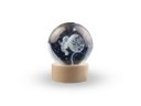 Ver imagem 1 de Luminária Abajur Globo Homem na Lua Led Usb Enfeite Decorativo Esfera de Vidro 3d Base de Madeira