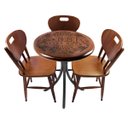 Ver imagem 1 de Cj Mesa Madeira 60cm - Bistrô Fixa 78cm + 3 Cadeiras 43 - Natural - Beer Happy Hour