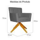 Ver imagem 5 de Poltrona Decorativa Onix Pés Giratório de Madeira Suede Cinza - DS Estofados