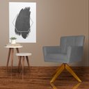 Ver imagem 3 de Poltrona Decorativa Onix Pés Giratório de Madeira Suede Cinza - DS Estofados