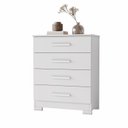Ver imagem 2 de Cômoda 4 Gavetas Compacta 64cm Lídia Branco