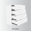 Ver imagem 5 de Cômoda 4 Gavetas Compacta 64cm Lídia Branco