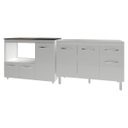 Ver imagem 5 de Gabinete Cozinha Armário Balcão de Pia 120 Cm Aline e Balcão para Fogão Cooktop 4 Bocas e Forno Alan