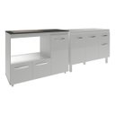 Ver imagem 1 de Gabinete Cozinha Armário Balcão de Pia 120 Cm Aline e Balcão para Fogão Cooktop 4 Bocas e Forno Alan
