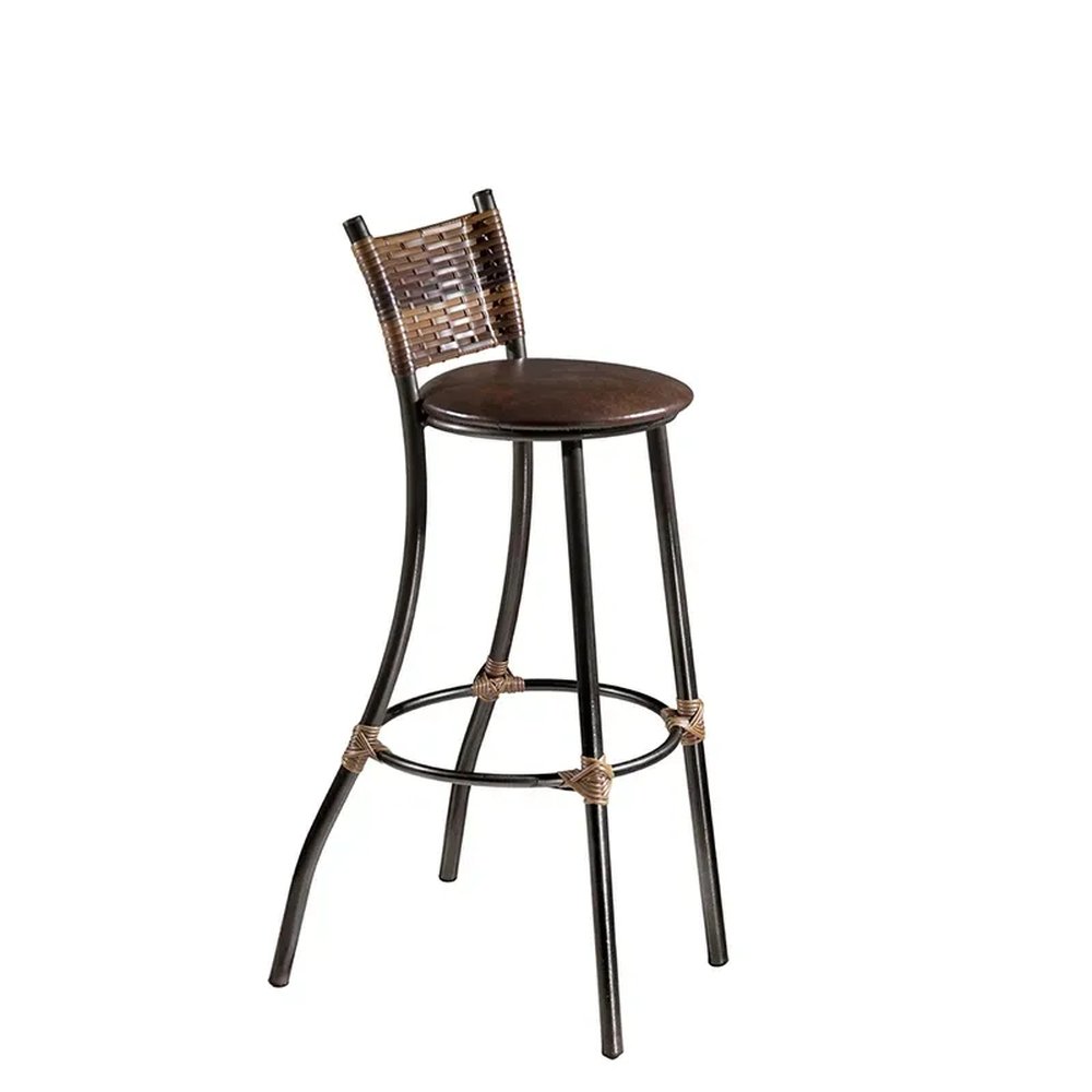 Conjunto Bistrô Café com 3 Banquetas Mais Decor Tampo Siena Junco Mesclado/Marrom - 2