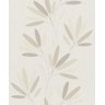 Papel De Parede Coleção Jasmine Folhagem Branco, Bege,Marrom - 1