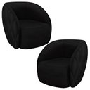Ver imagem 1 de Kit 2 Poltronas Decorativas Clarke Veludo Preto - Gran Belo