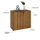 Ver imagem 2 de Armário Baixo com 02 Portas 75x80x42cm Wlab80 Lâmina Mel Preto