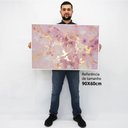 Ver imagem 2 de Quadro Decorativo em Canvas Abstrato Mármore Suave TaColado Moldura Flutuante 4,5cm Madeira 90 x 60c
